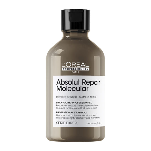 Absolut Repair Molecular: Shampoo reparador molecular sem sulfato para cabelos danificados.